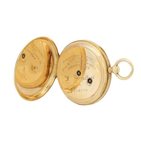 F. SCHAFFNER antique open pocket watch 19th century. - фото 6