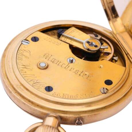 JOHN HALL & CO. Manchester half-savonette pocket watch ca. 1850. - Foto 6