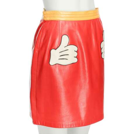 MOSCHINO LEATHER skirt, size approx. 36/38, coll.: 80s. - фото 2