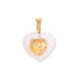Clip pendant "Heart" made of rock crystal with sapphire and diamonds ca. 0,15 ct, - photo 2