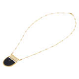 Unique designer necklace with onyx and diamond ca. 0,04 ct, - фото 3