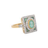Ring with emeralds and diamonds together ca. 0,75 ct, - photo 1