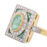 Ring with emeralds and diamonds together ca. 0,75 ct, - фото 3