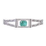 Bracelet with emerald ca. 2 ct and diamonds add. ca. 0,5 ct, - Foto 1