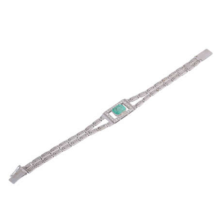 Bracelet with emerald ca. 2 ct and diamonds add. ca. 0,5 ct, - photo 5