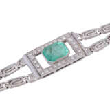 Bracelet with emerald ca. 2 ct and diamonds add. ca. 0,5 ct, - Foto 6