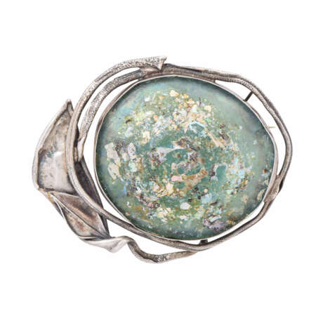 AVI SOFFER designer brooch/pendant with Roman antique glass, - photo 1