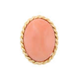 Ring with fine salmon coral, - photo 2