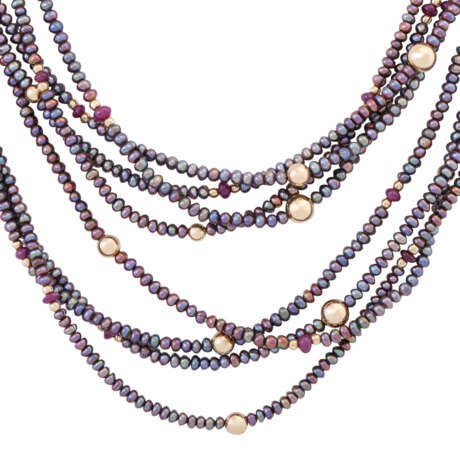 Set of 4 long pearl necklaces of the same kind, - фото 2