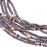 Set of 4 long pearl necklaces of the same kind, - Foto 4