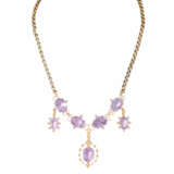 Necklace with 7 oval faceted amethysts and seed beads, - Foto 1