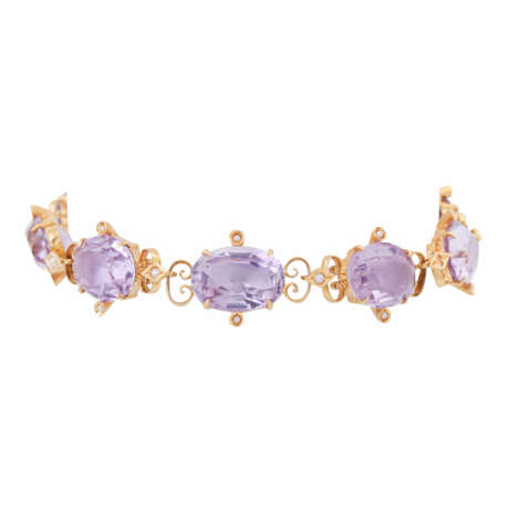 Bracelet with 7 oval faceted amethysts and seed beads, - Foto 1