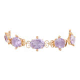 Bracelet with 7 oval faceted amethysts and seed beads, - фото 1