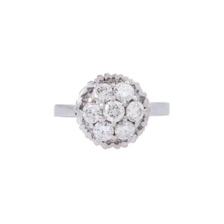 Ring with 7 diamonds total ca. 1,4 ct, - фото 2