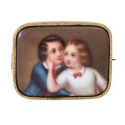 Brooch with fine miniature painting,