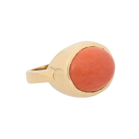 Ring with fine precious coral, - photo 1