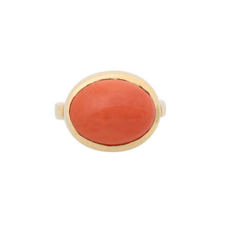 Ring with fine precious coral, - photo 2