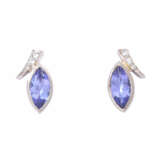 Stud earrings with tanzanites and diamonds, - Foto 1