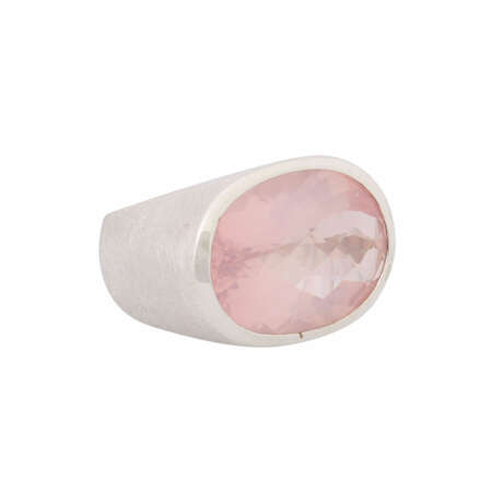 Ring with faceted rose quartz - фото 1