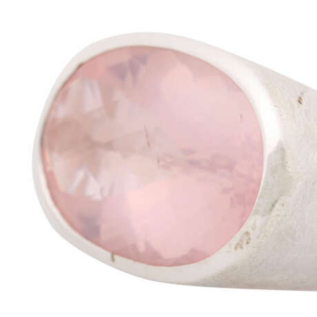 Ring with faceted rose quartz - Foto 3