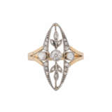 Art Nouveau/Art Deco ring with diamonds total ca. 0,65 ct, - фото 2
