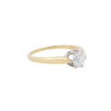 Solitaire ring with old cut diamond ca. 0,77 ct (hallmarked), - Foto 1