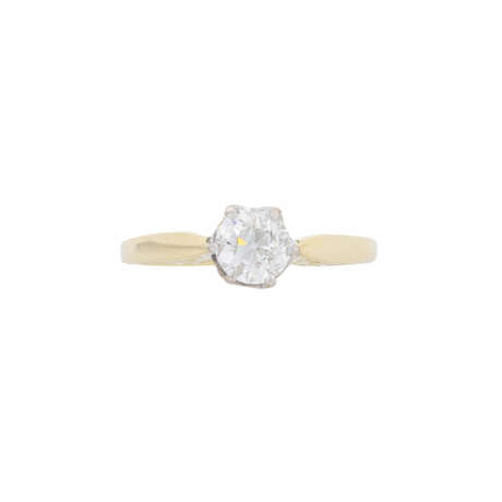 Solitaire ring with old cut diamond ca. 0,77 ct (hallmarked), - Foto 2