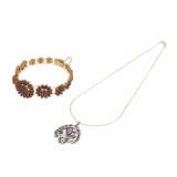 Convolute antique jewelry bracelet and pendant, - photo 1