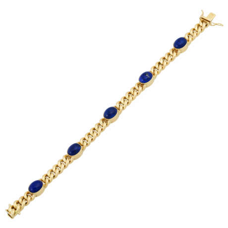 Tank bracelet with lapis lazuli cabochons, - фото 3