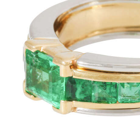 JACOBI ring with fine emerald carrés total approx. 1.6 ct, - photo 5