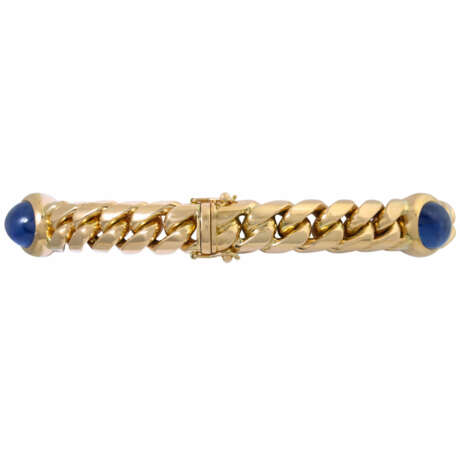 Bracelet with 5 oval sapphire cabochons together ca. 20 ct, - фото 2