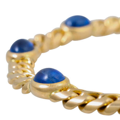 Bracelet with 5 oval sapphire cabochons together ca. 20 ct, - фото 5