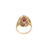 Ring set with 3 rubies total approx. 0.9 ct and numerous diamonds total approx. 0.3 ct, - Foto 4