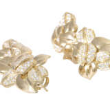 Earrings decorative floral with diamonds together ca. 2 ct, - photo 6