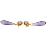 Earrings with citrines, faceted amethyst pampels - фото 3