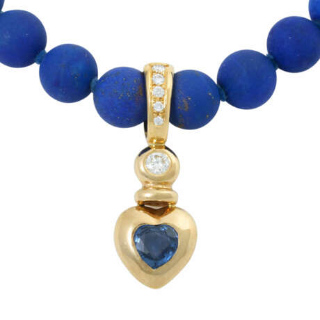 Lapis lazuli necklace with clip pendant - photo 2
