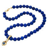 Lapis lazuli necklace with clip pendant - photo 3