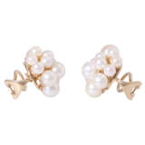 Ear clips/studs set with 12 pearls each, - фото 2