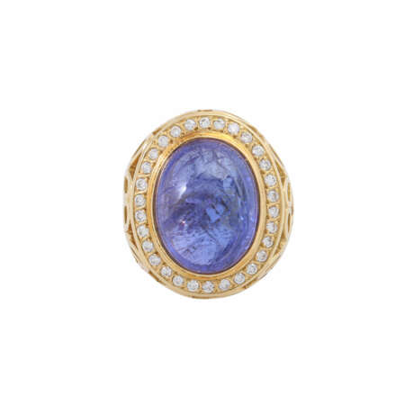 Ring with tanzanite cabochon approx. 18 ct, - photo 2