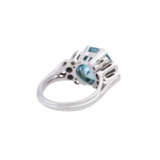 Ring with large turquoise blue zircon approx. 10 ct and diamonds - photo 3