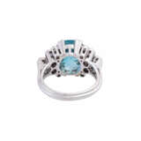 Ring with large turquoise blue zircon approx. 10 ct and diamonds - photo 4