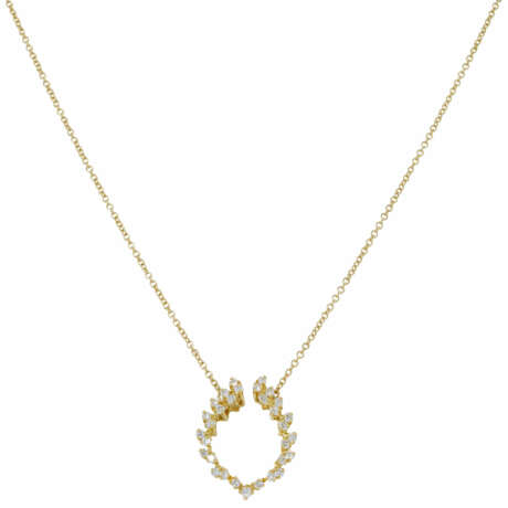 Chain and pendant with diamonds total ca. 0,7 ct, - photo 1