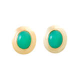 Jewelry set ring and stud earrings with chrysoprase, - Foto 2