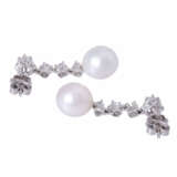 Pair of earrings with pearls and diamonds - photo 5