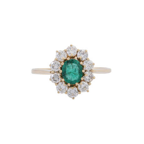 Ring with emerald and diamonds - фото 2