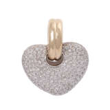 Clip pendant "Heart" with diamonds total approx. 2.0 ct, - фото 1