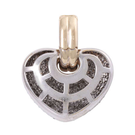 Clip pendant "Heart" with diamonds total approx. 2.0 ct, - фото 2