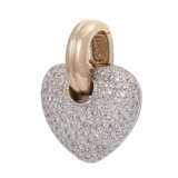 Clip pendant "Heart" with diamonds total approx. 2.0 ct, - фото 3