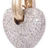 Clip pendant "Heart" with diamonds total approx. 2.0 ct, - фото 4