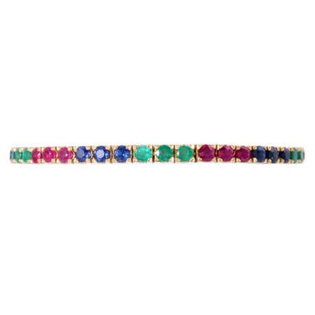 Bracelet with rubies, sapphires, emeralds, - фото 1